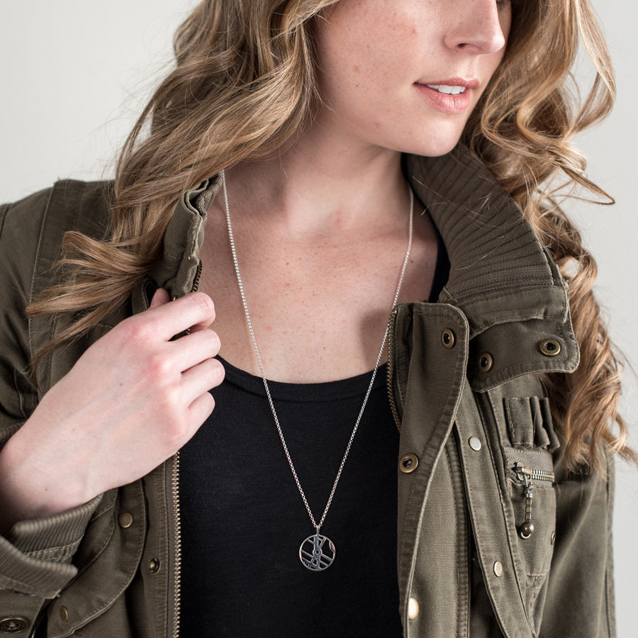 Custom Map Necklace - Medium Round