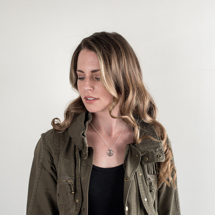 Medium Round Map Necklace