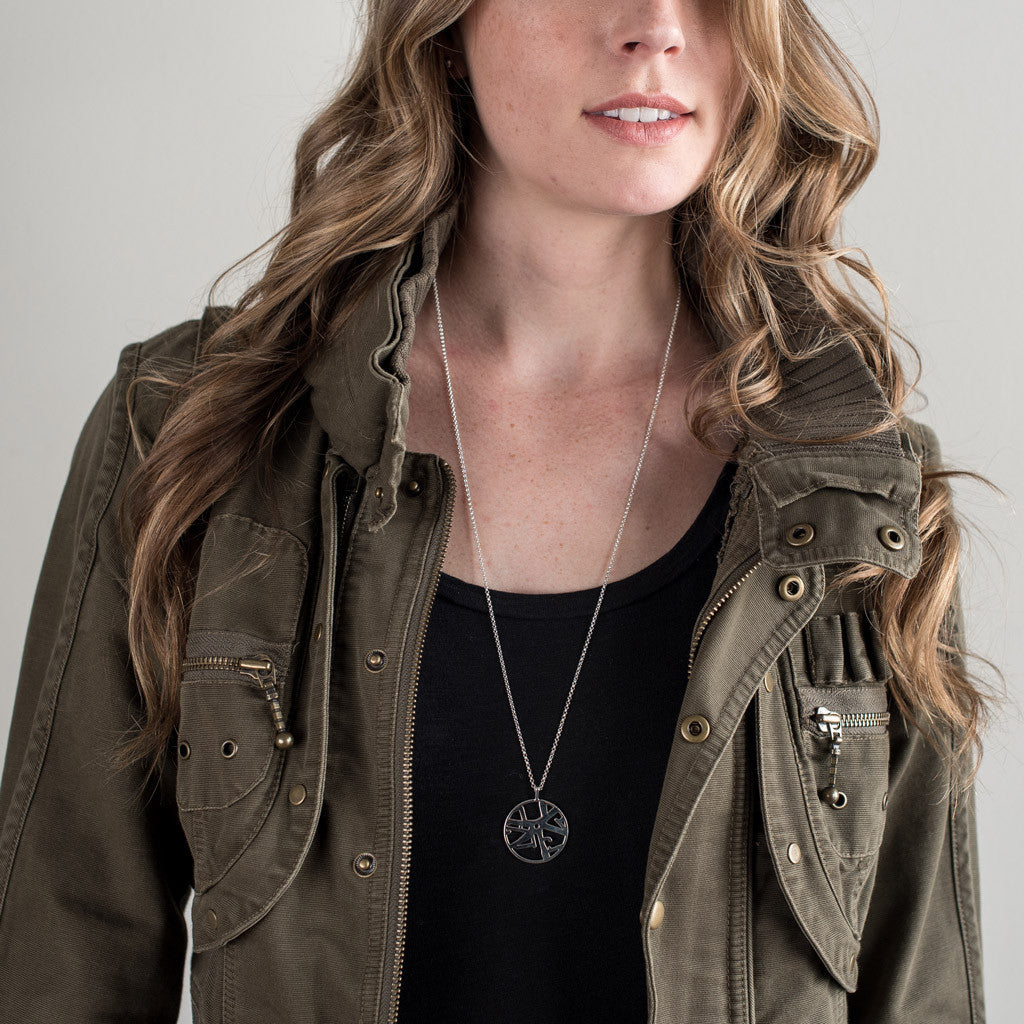 ROUND MAP PENDANT - LARGE